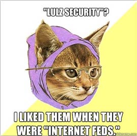 Hipster Kitty saying Lulz Security? I liked them when they were Internet Feds.