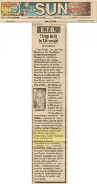 Press clipping from The Toronto Sun